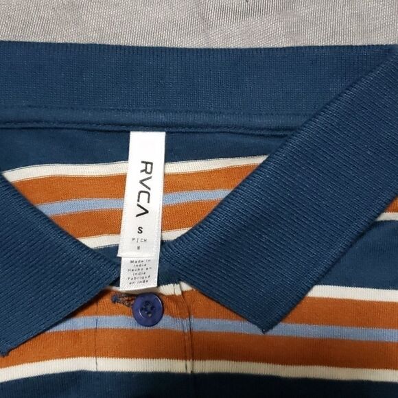 RVCA women's Polar Polo Navy Striped Top NWT - Picture 5 of 5